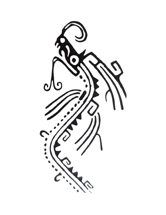 Ehecacoatl wind-serpent glyph, the namesake symbol of Kalpulli Ehecacoatl